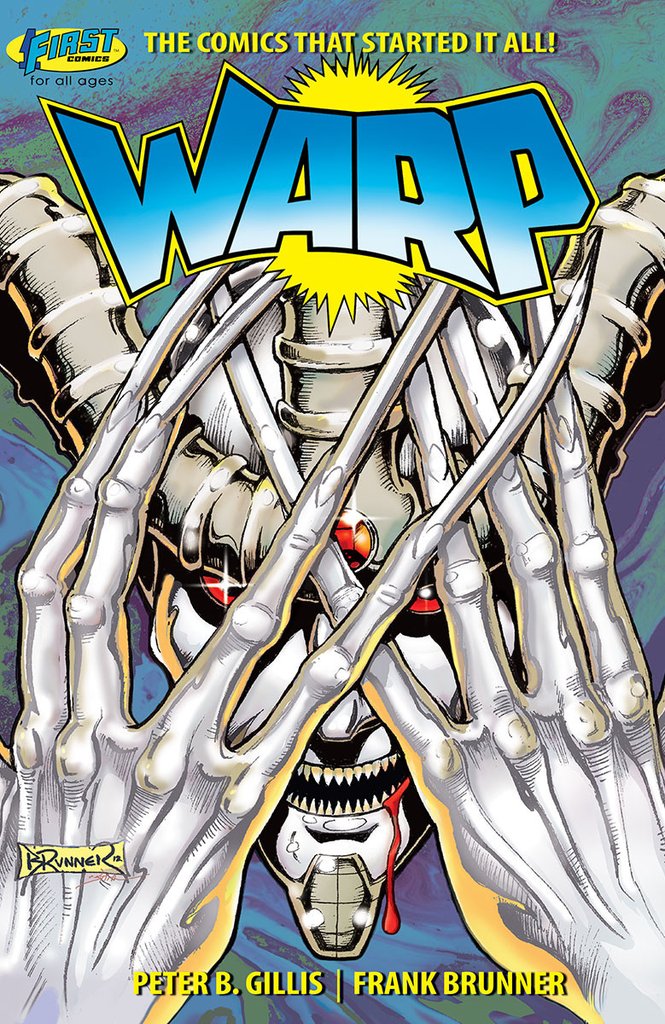 Front Cover of Warp 30th Anniversary Edition Drawn by Frank Brunner